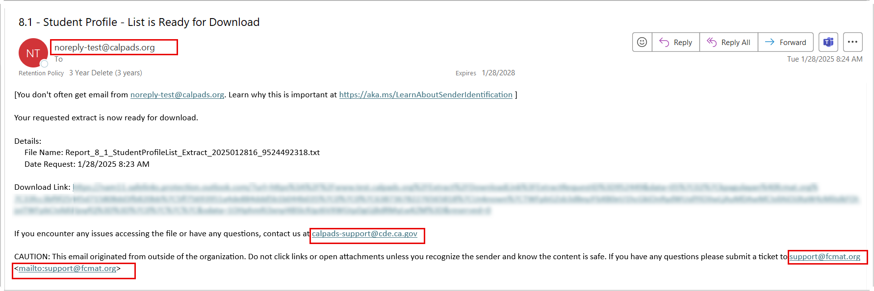 Extract email message details