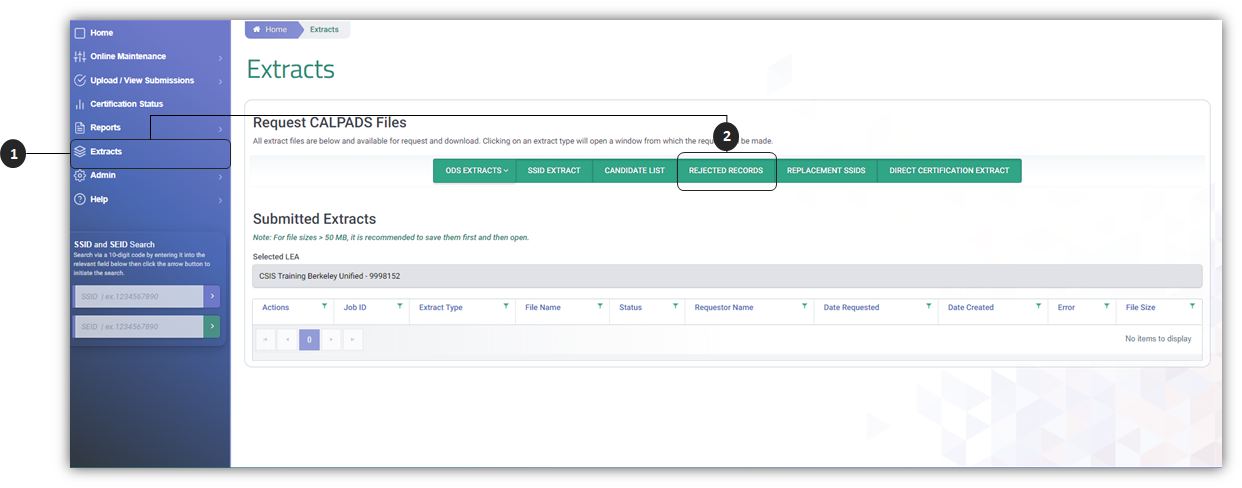 Rejected Records Extract