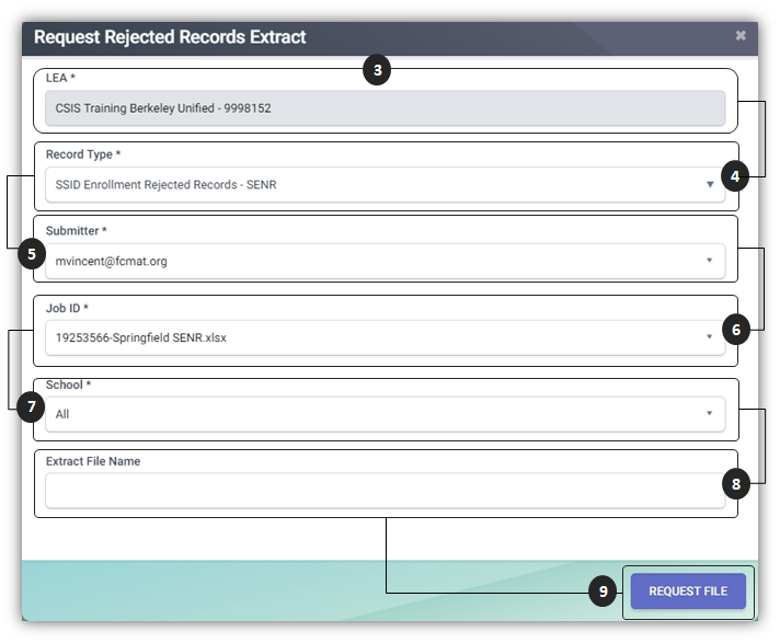 Rejected Record extract sProcedure procedure