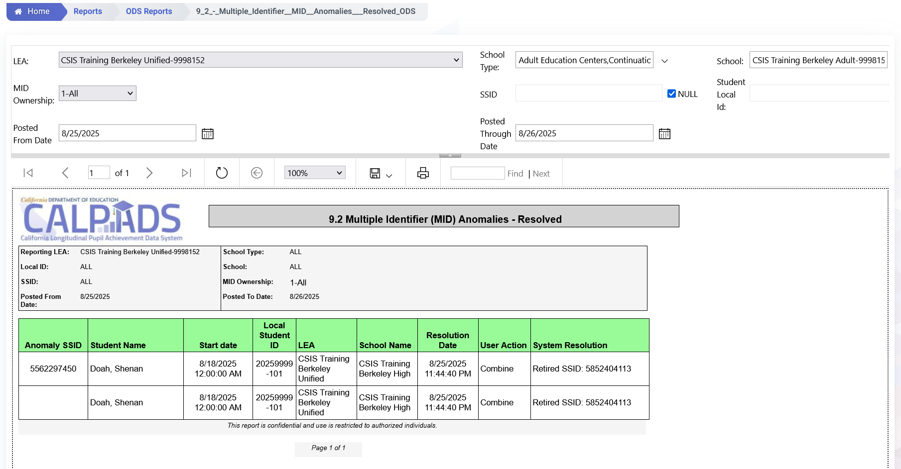 Resolve MID Not on Report Filters