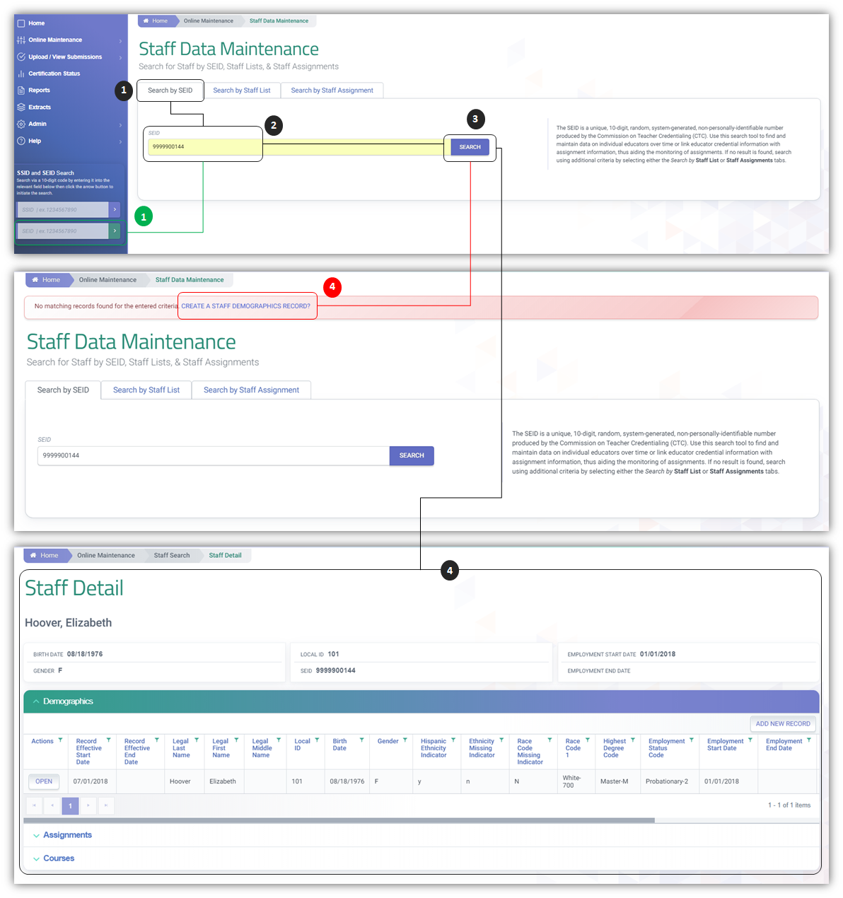 Search by SEID Process