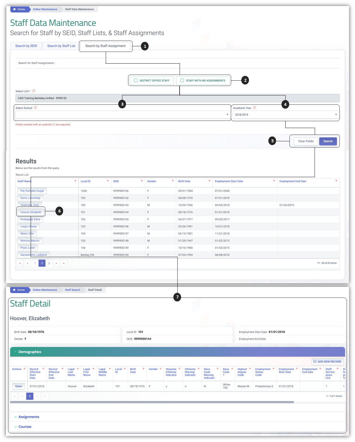 Search by Staff List