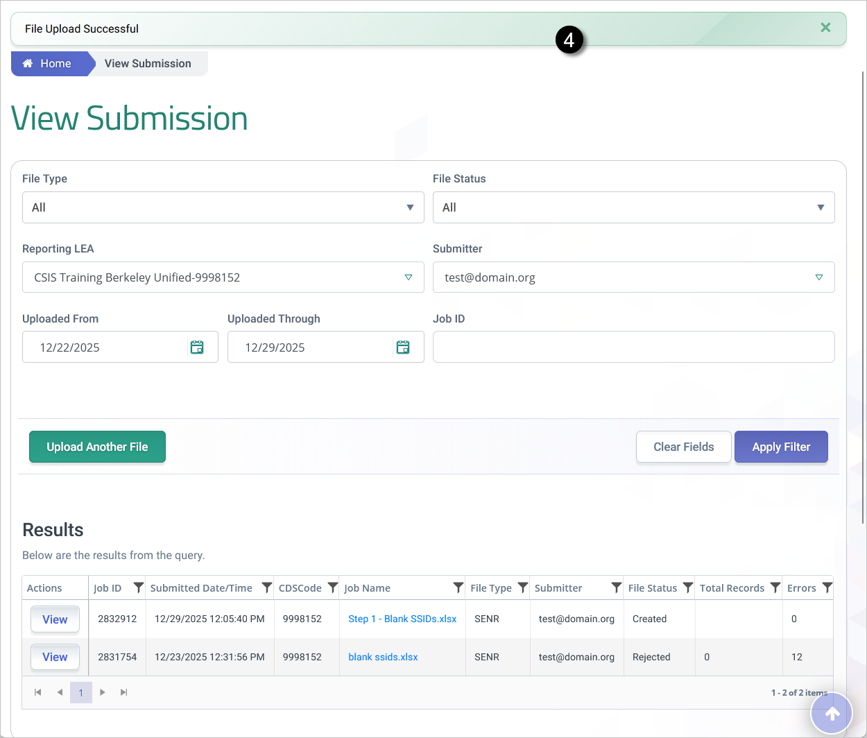 Image showing Upload/ File upload link from Left Navigation.